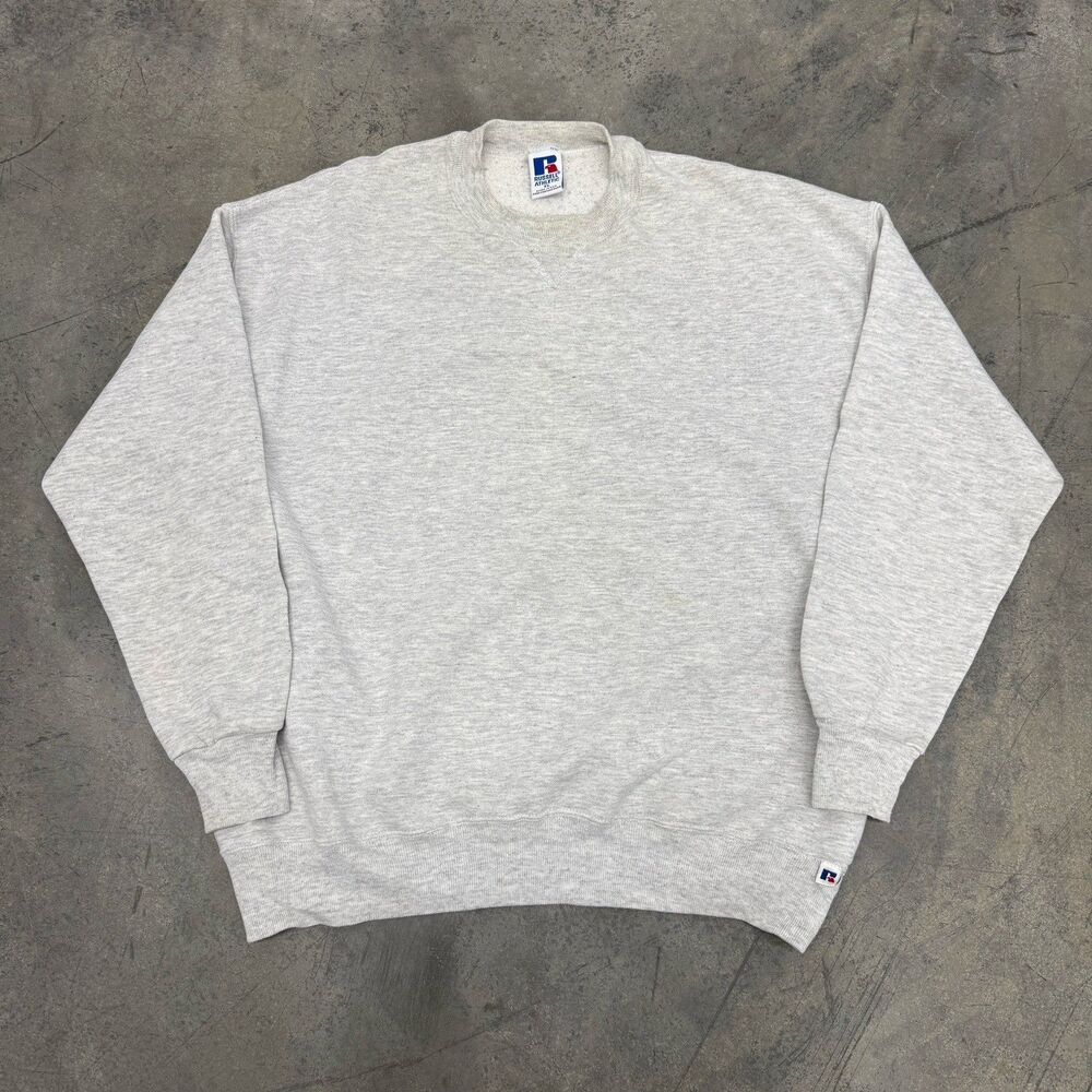 Vintage Russell Athletic Crewneck Sweatshirt Men's Gray XL Made in USA 90s